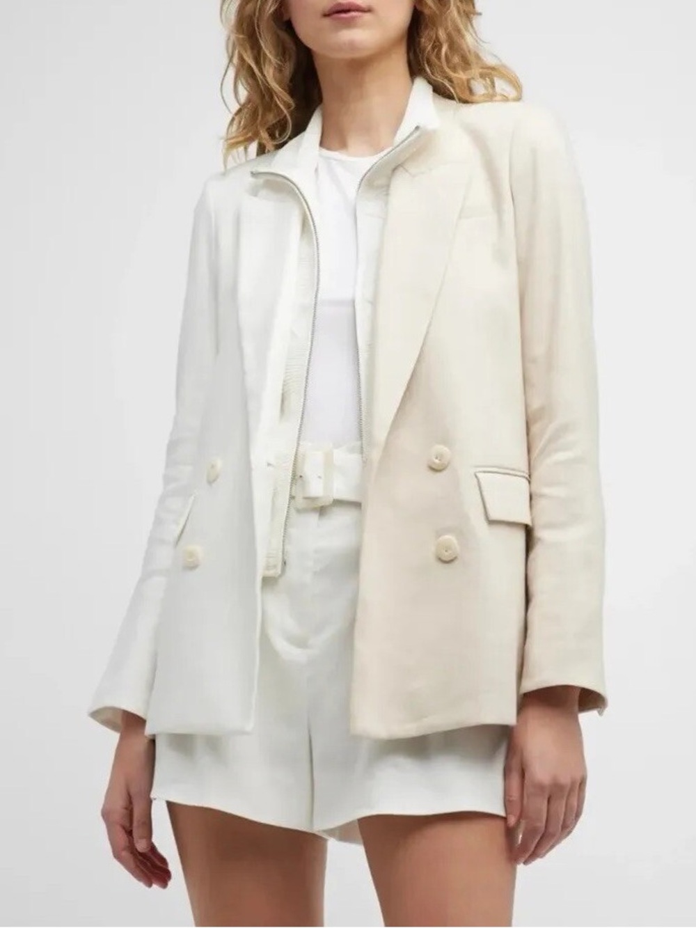 Veronica Beard Braeton Linen Blend Dickey Jacket Two Tone Sz 8 - Picture 4 of 10